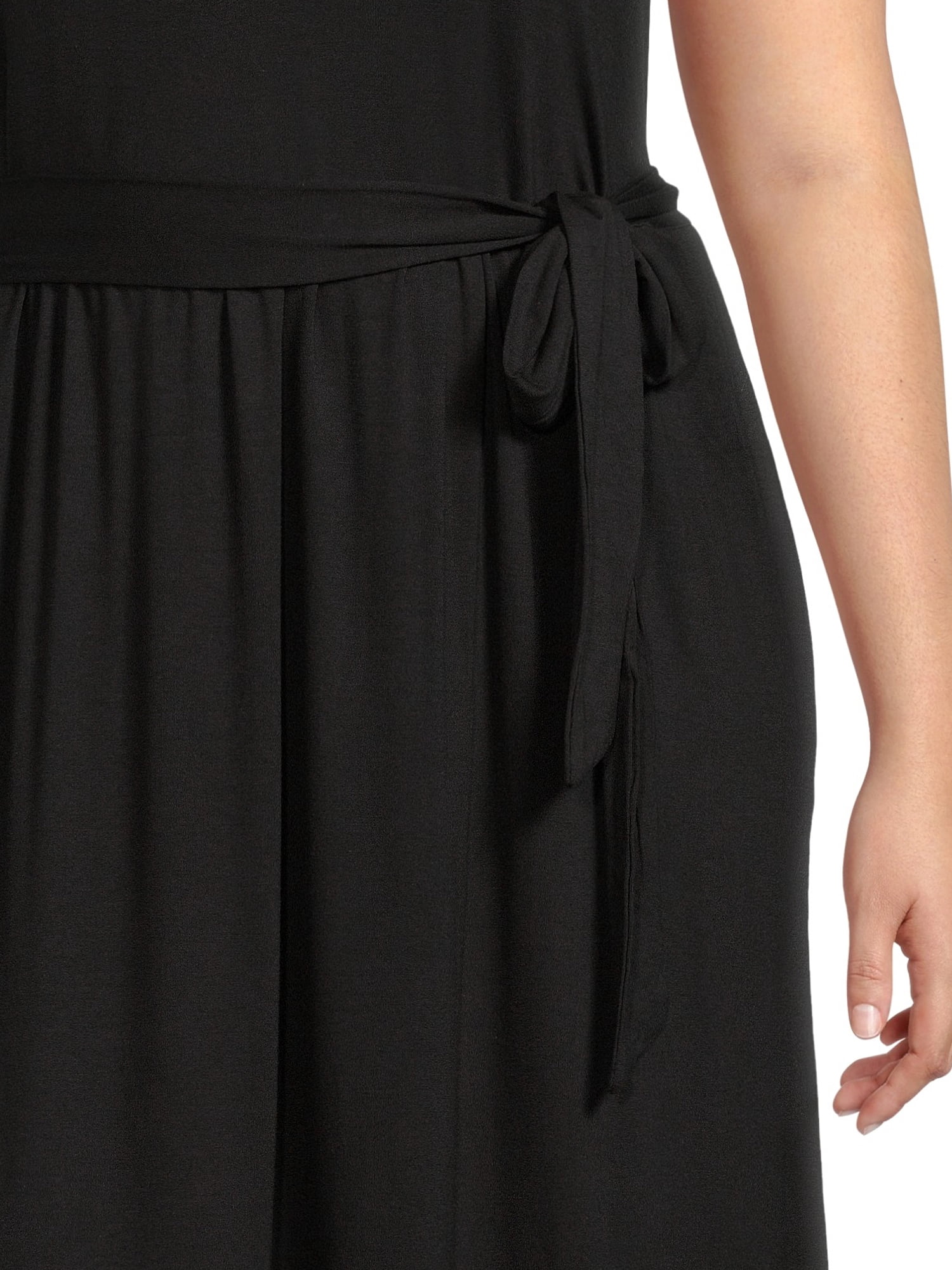 Terra & Sky Women's Plus Size Belted Knit Tank Dress