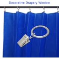 thumbnail image 4 of 44 Pack Curtain Rings with Clips, Curtain Clip Rings Hooks, Bow Hanger Clips for Hanging Drapery Drapes Bows, Ring 1 inch Interior Diameter, Fits up to 5/8" Rod, Matte Silver, 4 of 5