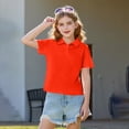 thumbnail image 6 of Grblisyd Uniform Shirts for Girls Short Sleeve Polo Shirts Quick Dry Collared Uniform Golf Shirt Button Casual Tops Back To School 3-12 Years, 6 of 6