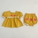 thumbnail image 1 of Ropa de verano para niñas, Body infantil bordado Floral, Top bonito de una pieza para bebés + Bloomer, traje de 2 uds para hermanas, 1 of 6
