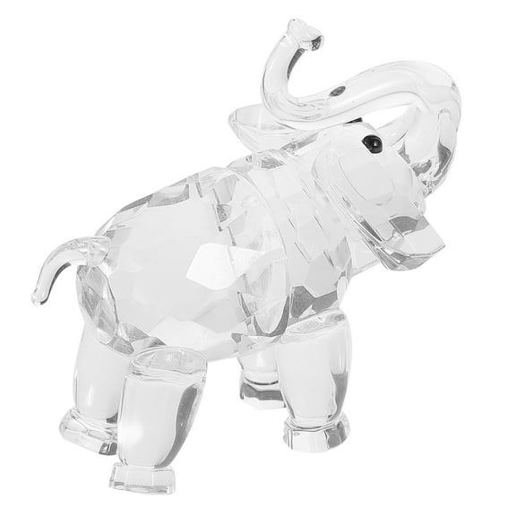 Glass Elephant Figurine Cute Animal Statue Animal Ornament Glass Animal Figurine