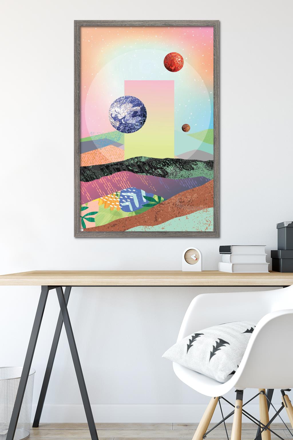 Abstract Space Wall Poster, 22.375" x 34" Framed