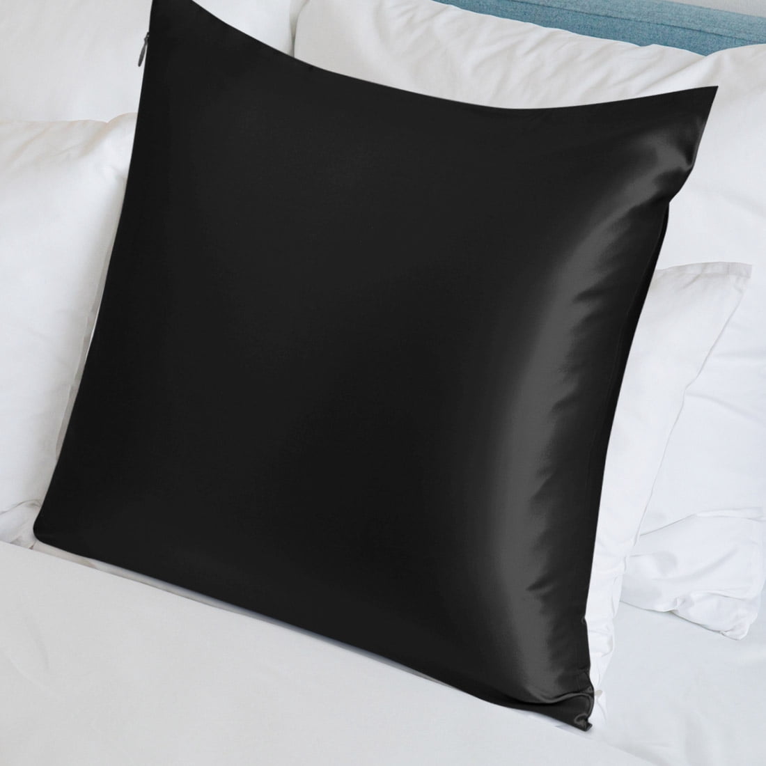 PiccoCasa Silk Pillowcase for Hair and Skin, 22 Momme Silk Pillow Cases Covers with Zip King Black