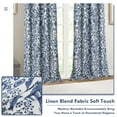 thumbnail image 3 of DriftAway Julia Watercolor Blackout Room Darkening Lined Thermal Insulated Energy Saving Window Curtains 2 Layers 2 Panels Each Size 52 Inch by 108 Inch Linen Navy, 3 of 8