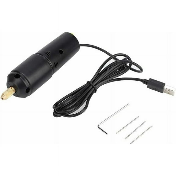 Mini Electric Drills, DC 5V Portable USB Drill with 3 Bits Craft Rotary Tools for Paper Plastic Wood