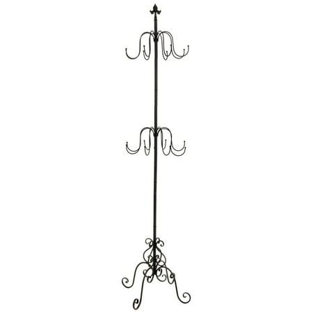 Wrought Iron Coat Rack Has 40 Hooks Rotates Two Tiers Black 40H Cool Iron Coat Rack Wrought Iron Coat Rack Has 40 Hooks Rotates Two Tiers Black 40H Cool Iron Coat Rack