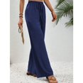 thumbnail image 2 of SWSMCLT Women's Palazzo Pants Travel Lounge Beach Long Pleated Summer Casual Trousers High Waisted Pants Navy 8, 2 of 5