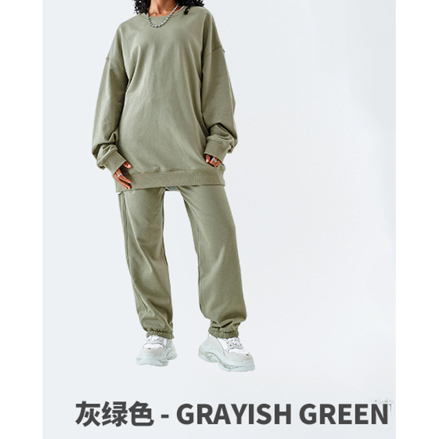 Cotton sweatshirt and sweatpants suits Men's and women's spring, autumn and winter hooded sweatshirts, solid color fleece thickened suits Men's sweatshirt suits