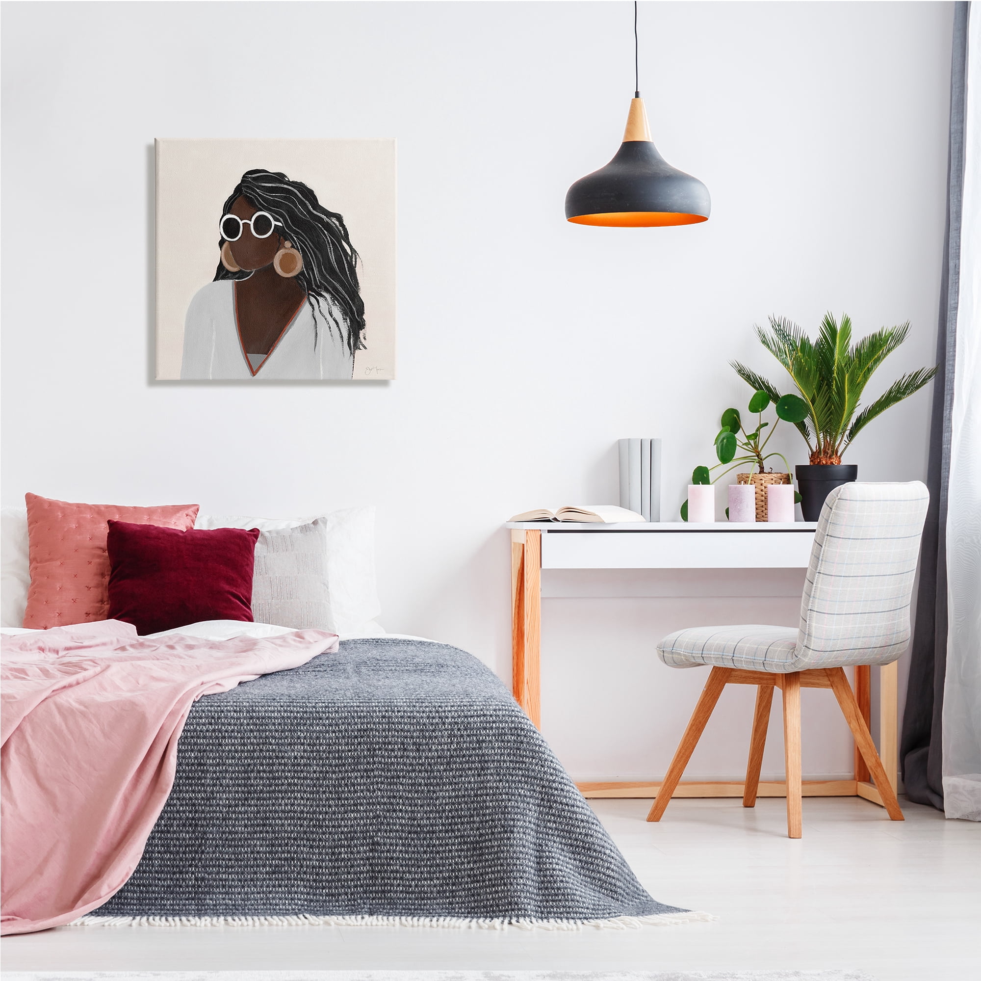 Stupell Indtries Female Portrait with Bold Sunglasses Comfy Fashion,24 x 24,Design by Tava Studios