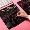 thumbnail image 4 of Scratch Paper Art Set Rainbow Scratch Paper 50 PCS for Kids Black Scratch it Off Art Crafts Kits Notes Boards wi, 4 of 7