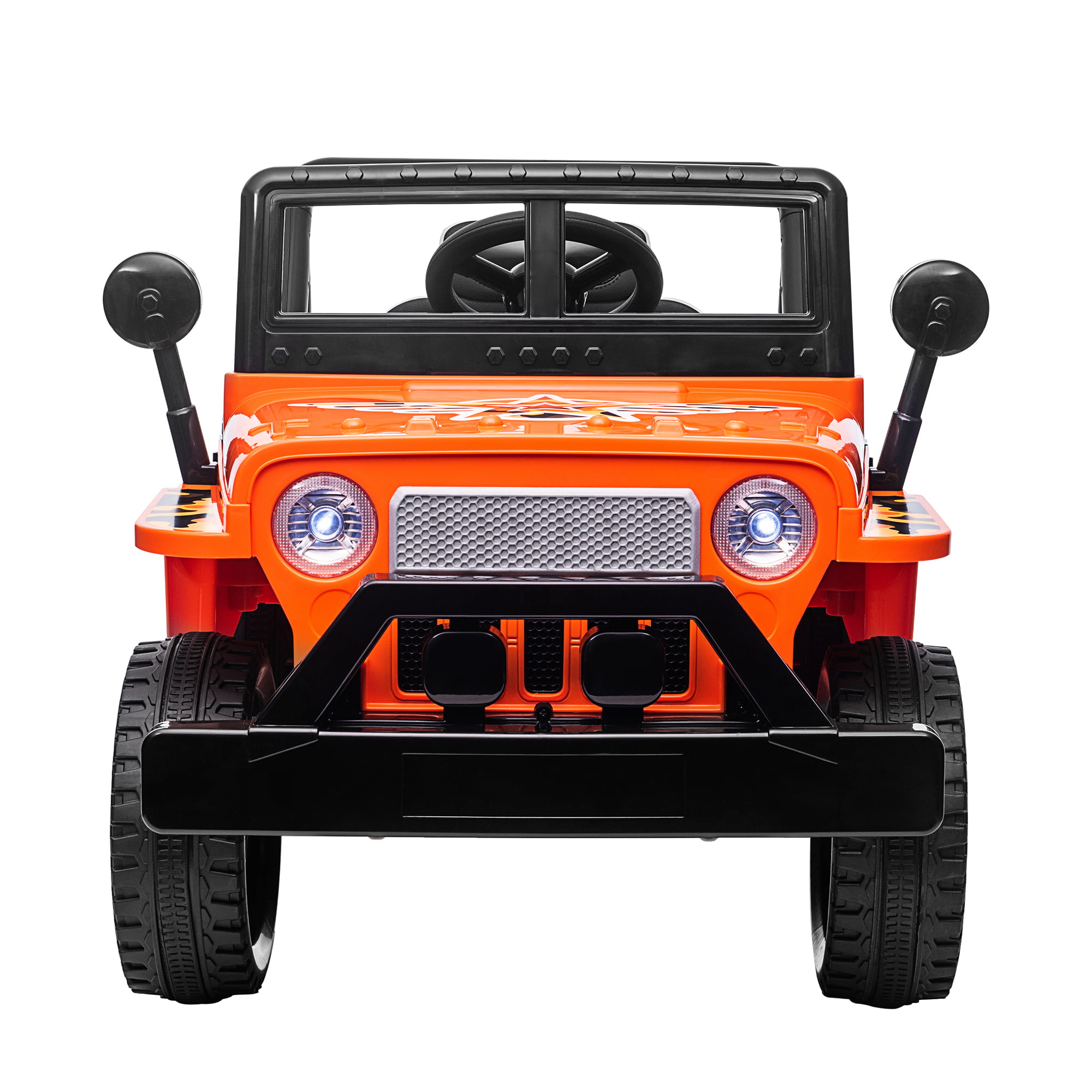 Track 7 Kids Ride on Truck,12V Battery Powered Toy Vehicle for Boys Girls,Safe Seat,Lights,Orange