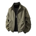 thumbnail image 2 of Zysthvn Athletic Mens Fall Jackets Winter Lightweight Zip up Outdoor Mens Outerwear Workwear Solid Long Sleeve Stand Collar with Pockets, 2 of 5