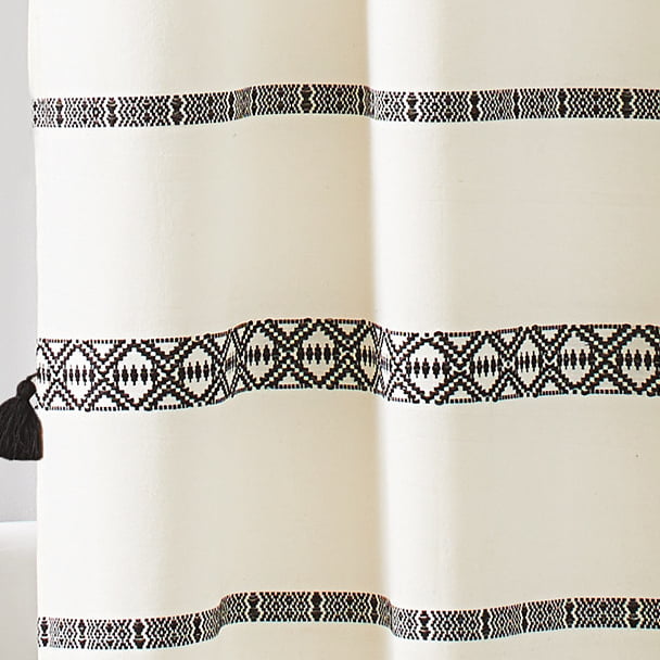 Boho Chic Polyester and Cotton Shower Curtain, Black, Better Homes &  Gardens, 72 x 72