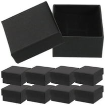 HEMOTON 10-Pack Black Jewelry Boxes for Earrings Small Paper Packaging Boxes for Display and Presenting Jewelry