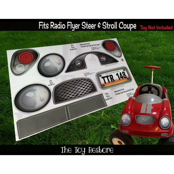 The Toy Restore Replacement Stickers Fits Radio Flyer Steer & Stroll Coupe Push Buggy Ride-on Car
