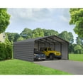 thumbnail image 3 of Arrow 20 x 20 x 9 ft Charcoal Steel Carport With 3 Wall Kit, 3 of 17