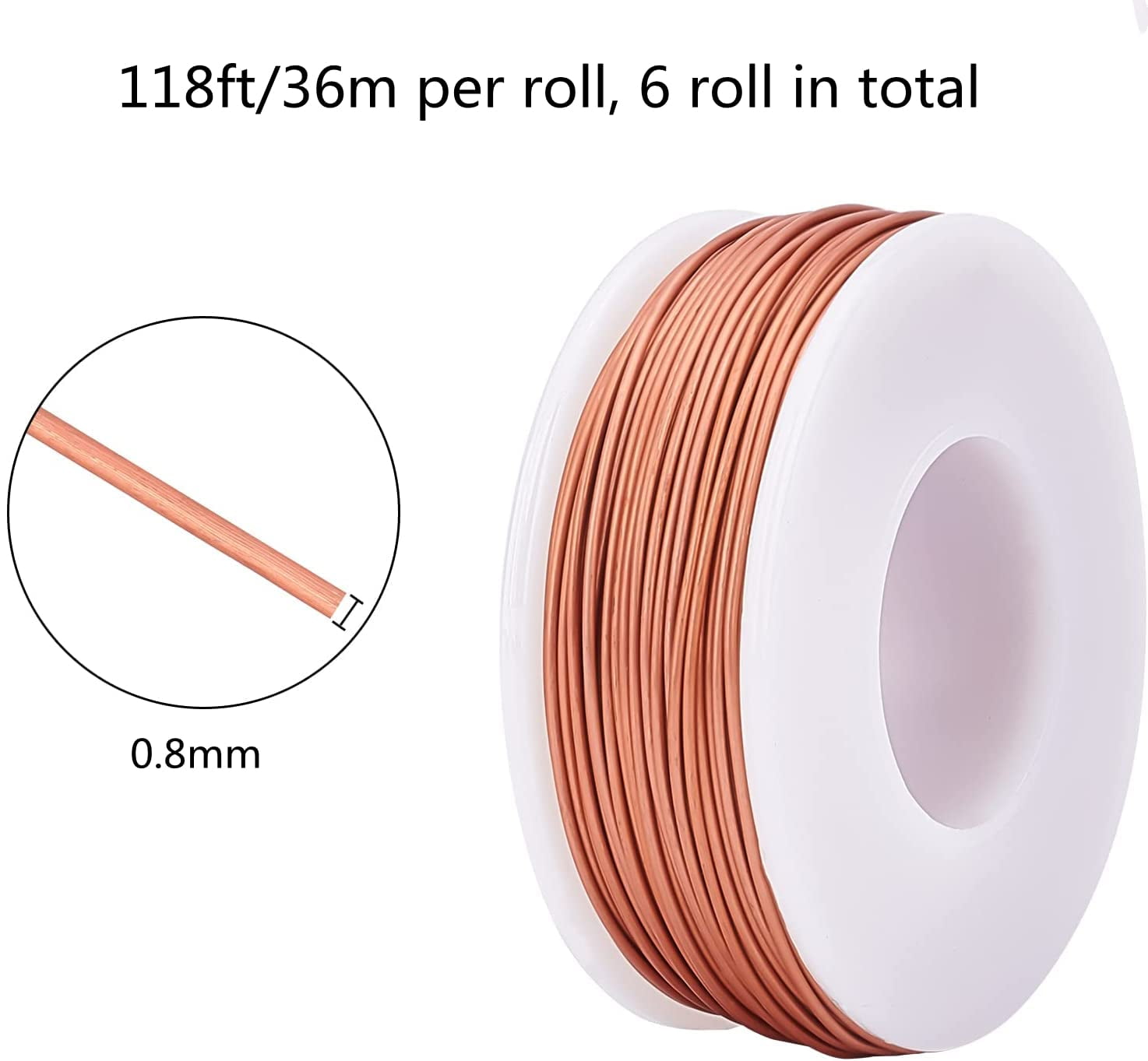 1set 6 Rolls 20 Gauge Aluminum Craft Wire with Side Cutting Plier 708 Feet Jewelry Beading Wire Bendable Metal Wire for Jewelry Making Craft Dark Salmon