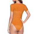 thumbnail image 3 of Uemuo Orange Glitter2 Pattern Women's One Piece Short Sleeve Swimsuit Rash Guard Surfing Modest Quick-drying Swimsuit Beach Essentials-XX-Large, 3 of 9