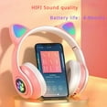 thumbnail image 2 of Wireless Bluetooth Headset Head-mounted Light-emitting Cat EarsThree-dimensional Heavy Bass Super Cute Cat Claws Colorful  Cool, 2 of 4