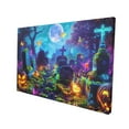 thumbnail image 3 of 12x18 inch Paintings On Canvas Moonlit Cemetery And Pumpkin Head,Man Cave,Cafes,Bar,Kid Room Wall Decor,Charm Festival Decoration Poster,Moonlit Cemetery And Pumpkin Head Modern Style Prints, 3 of 6