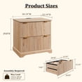 thumbnail image 3 of Keywhat Lateral 2 Drawers Filing Cabinet with Charging Station, 30.2" W Sturdy Modern Fluted Wood Office Furniture for Letter/Legal/A4, Natural Oak, 3 of 7