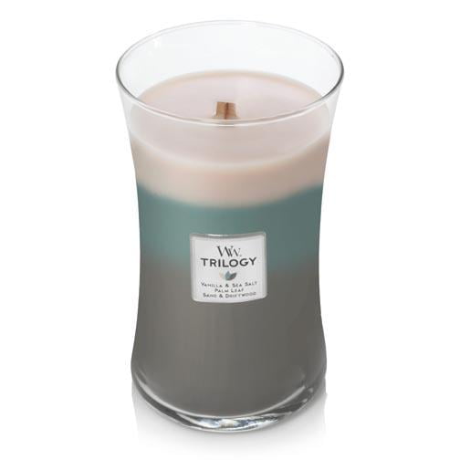 Medium 10 oz. WoodWick Calming Retreat Trilogy 3-in-1 Hourglass Jar Scented Candle