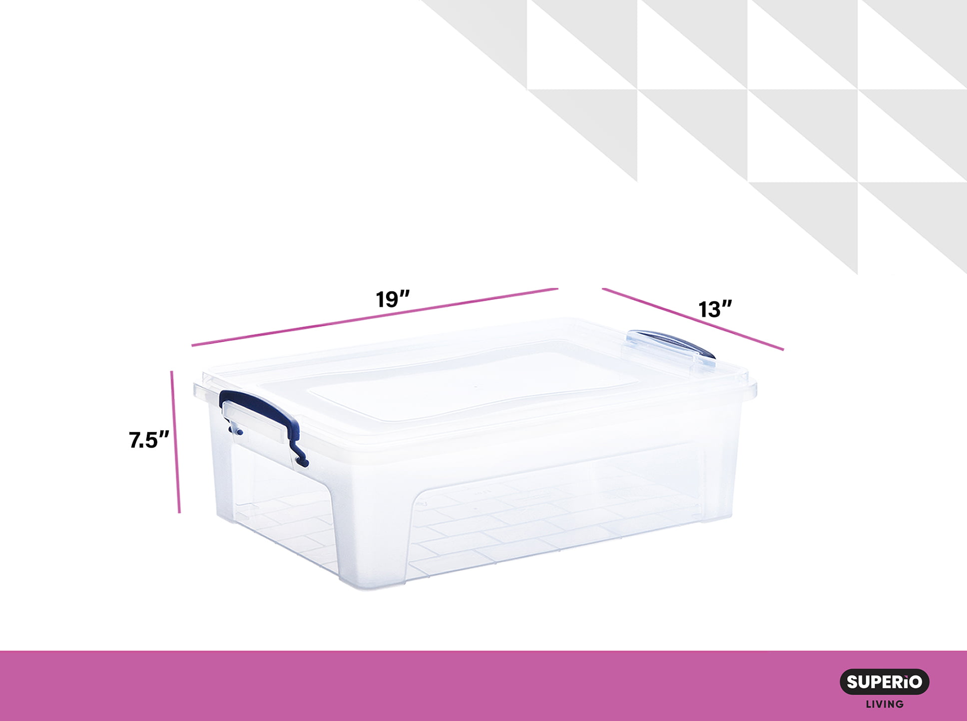Pekky 22 Quart Clear Container Bin with Wheels, 6 Packs Plastic Storage Tote Box