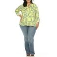 thumbnail image 2 of White Mark Women's Plus Size Floral Button Front Tunic Top, 2 of 6