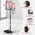 thumbnail image 6 of 10ft Adjustable Basketball Hoop Outdoor, Portable Basketball Hoop Goal System with 44 Inch Shatterproof Backboard and 2 Wheels for Kids Youth and Adults, Red, 6 of 7
