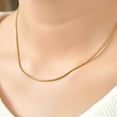 thumbnail image 3 of JeenMata 16 Inch Dainty Chain Necklace - Minimalist Fashion Necklace in Yellow Gold Plating, 3 of 6