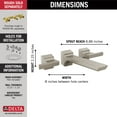 thumbnail image 2 of Delta T3599LF-SS-PR-WL Pivotal 1.2 GPM Wall Mounted Widespread Bathroom Faucet - Lumicoat, 2 of 7