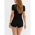 thumbnail image 7 of Cenuakty Womenacute;s Summer Short Pajama Romper Short Sleeve Button Down Solid Color/Floral Jumpsuit Pajama, 7 of 7