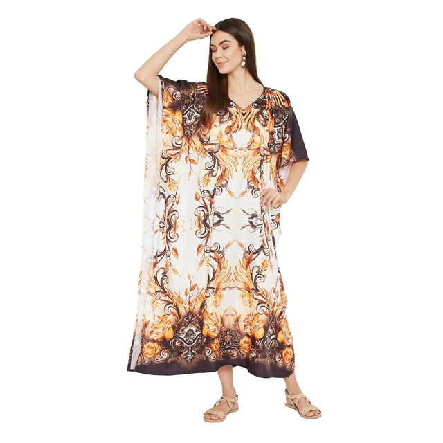 Oussum Caftan pour Femmes Robe Été Ample Décontractée Grande Taille Robe de Soirée Imprimée Caftan Long pour Dames Robes Élégantes en Ligne