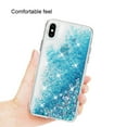 thumbnail image 2 of FIEWESEY Case for iPhone X,3 in1 Layers Hybrid Liquid Stars Shaped Glitter Flowing Quicksand case Clear Soft Shockproof TPU Slim Protective Cover for iPhone X/XS(Blue), 2 of 6