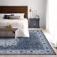 thumbnail image 2 of Assile 4 x 6 feet Blue Vintage Persian Rug Machine Washable Area Rug Floral Print Floor Cover Non Slip for Bedroom Living Room, 2 of 5
