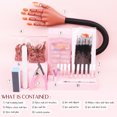 thumbnail image 3 of Saviland - Juego de manos para práctica de uñas, kit profesional para entrenamiento de uñas con 200 puntas de uñas, pegamento, cepillo y cortaúñas para principiantes, 3 of 4