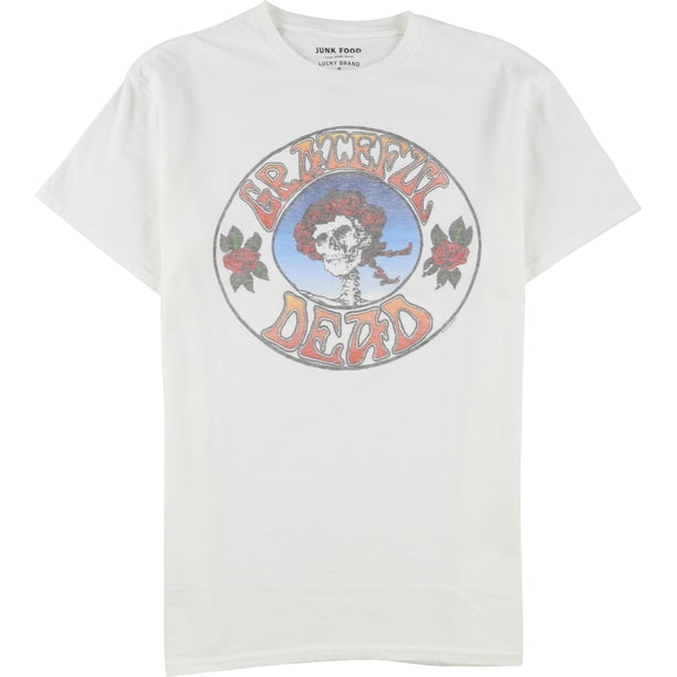 Junk Food - Camiseta gráfica Grateful Dead para hombre, color blanco, pequeña Junk Food Camiseta gráfica