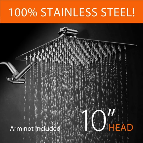 HotelSpa 10 Inch Stainless Steel Square Rainfall Shower Head Model 1681