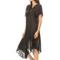thumbnail image 4 of Sakkas Lilia Embroidered Lace Up Bodice Relaxed Fit Maxi Sun Dress - A-Black - One Size Regular, 4 of 5