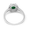 thumbnail image 4 of Halo Art Deco Wedding Engagement Ring Round Simulated Green Emerald Cubic Zirconia 925 Sterling Silver size 12, 4 of 7
