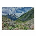 thumbnail image 1 of Landscape Cutting Board, Mountains Wild Rhubarb Natural View Eastern Siberia Scenic Scenery Cloudy Sky, Decorative Tempered Glass Cutting and Serving Board, Small Size, Multicolor, by Ambesonne, 1 of 1