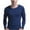 Blue, variant on Leesechin Mens Tops Big and Tall Slim Thin Thermal Underwear Round Neck Breathable Basic Bottoming Shirt