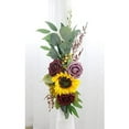 thumbnail image 5 of Fymlhomi Sunflower Wedding Arch Flowers Kit Artificial Burgundy Rose Flower Swag with Eucalyptus Willow Leaves Floral Arrangements for Wedding Backdrop Ceremony and Reception Decor, 5 of 5