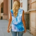 thumbnail image 5 of Uorisanigo Blue Watercolor Print Women's Vest Tops Loose Sleeveless Women's Suit Vest with Pockets Lightweight Open Front Vests Blazer Elegant Outerwear Size 3XL, 5 of 7