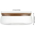 thumbnail image 2 of 70oz Clear Glass Candy and Nuts Serving Container, Glass Salad Bowl with Wooden Lid Round Food Storage Platter Snack Tray Food Storage Box for Home Kitchen Party Candy Nuts Fruit, 2 of 8