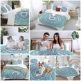 thumbnail image 5 of 3 Piece Turquoise Boho Duvet Cover Set Twin Size,Microfiber Comforter/Quilt Cover with Corner Ties and 2 Pillowcases,Retro Ethnic Teal Geometric Aesthetic All Season Soft Bedding with Zipper Closure, 5 of 8