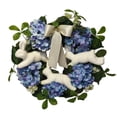 thumbnail image 3 of Easter Garland Bunny and Hydrangea Wreath for Front Door Blue and White 22" Easter Decor, 3 of 8