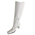 thumbnail image 1 of B91xZ Bottes pour Femmes Rétro Bottes de Cowboy Chaudes d'Hiver de Noël Compensées, Blanc 8.5, 1 of 5
