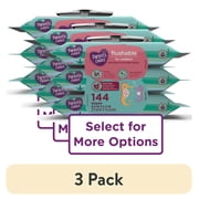 (3 pack) Parent's Choice Flushable Melon berry Scented Wipes (Choose Your Count)