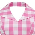 thumbnail image 4 of Femmes Sans Manches Licol Dos Nu Plaid une Ligne Robe, 4 of 9